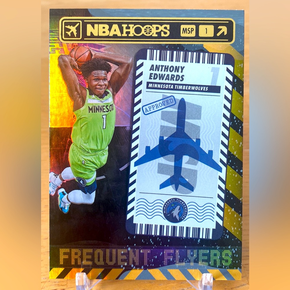 Anthony Edwards 2021-22 Hoops Winter Frequent Flyers Holo Parallel #7
